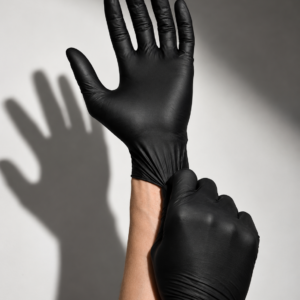 GUANTES NEGRO NITRILO SIN POLVO - TALLA M