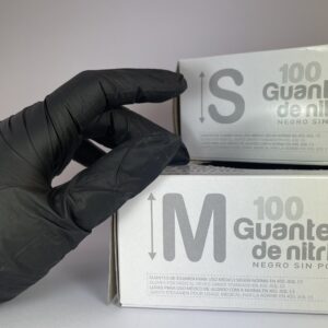 GUANTES NEGRO NITRILO SIN POLVO - TALLA S